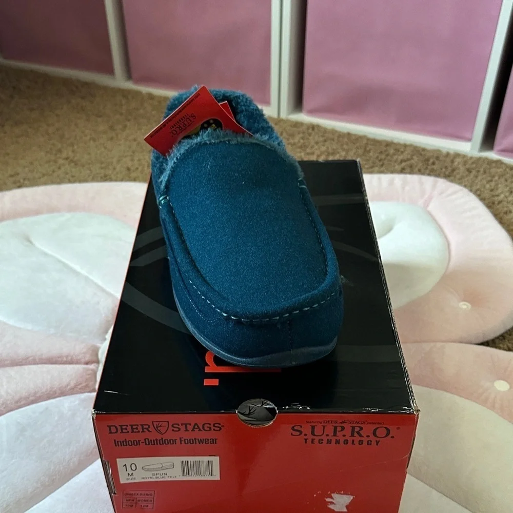 Deer Stags Men's Navy Slipperooz